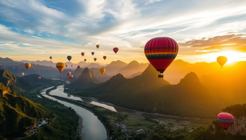 Lvv2: Private Sunrise Balloon & Cave Exploration Tour In Vang Vieng Lvv2: Private Sunrise Balloon & Cave Exploration Tour In Vang Vieng